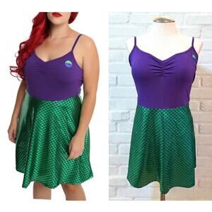 Hot Topic Plus Size 5 Disney Little Mermaid Ariel Cosplay‎ Costume Skater Dress
